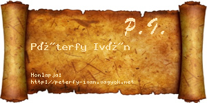 Péterfy Iván névjegykártya