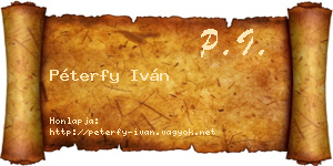 Péterfy Iván névjegykártya