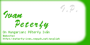 ivan peterfy business card
